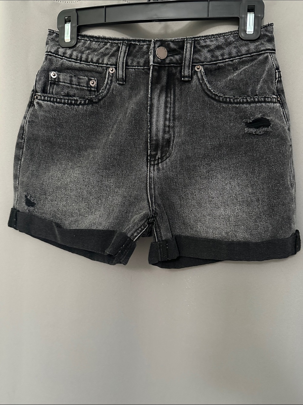 O'Neill | Washed Black Cuffed Denim Shorts
